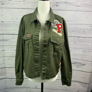 COPY - Forever 21 Green Cropped Utility Jacket